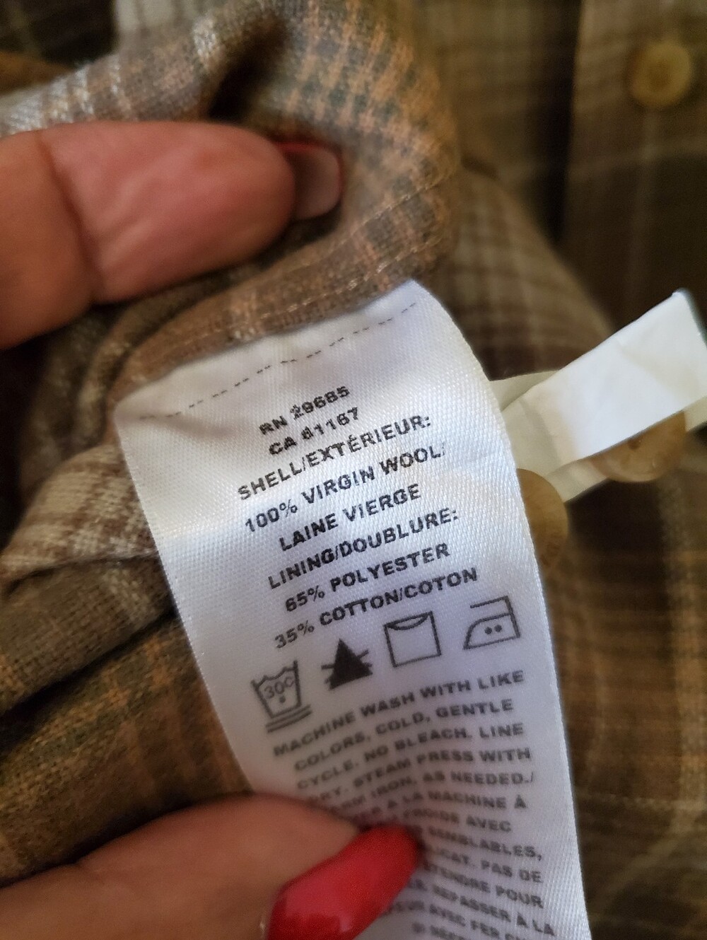 Pendleton Lodge Wool Tan Plaid Button-Up Shirt Sz Xl - Picture 4 of 4